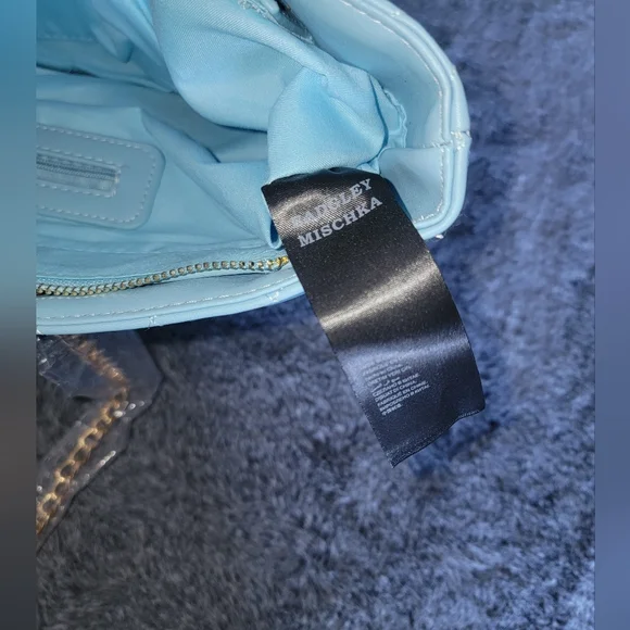 Badgley Mischka Blue Quilted Tote Bag NWT - Picture 5 of 7